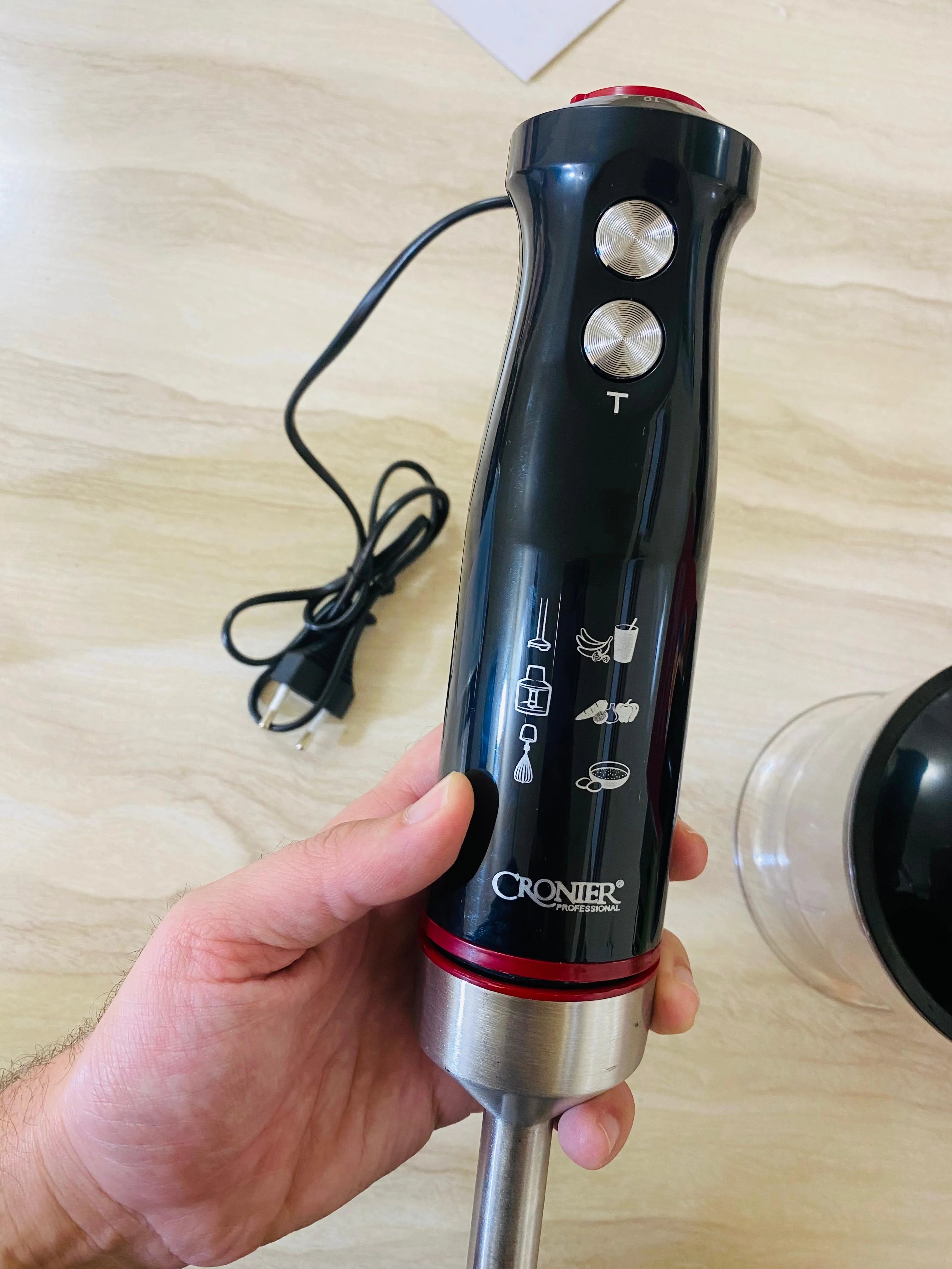 🥇 Cronier 4-in-1 Hand Blender Set – 600W / 800W | Multi-Function Power Mixer for Smart Cooking