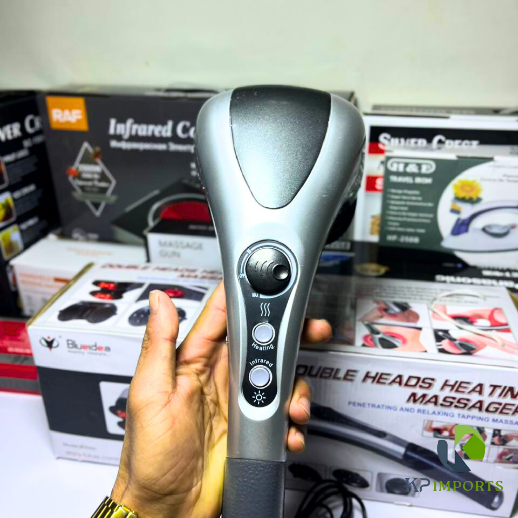 Double Head Heating Massager – Deep Relief for Neck, Back & Shoulders