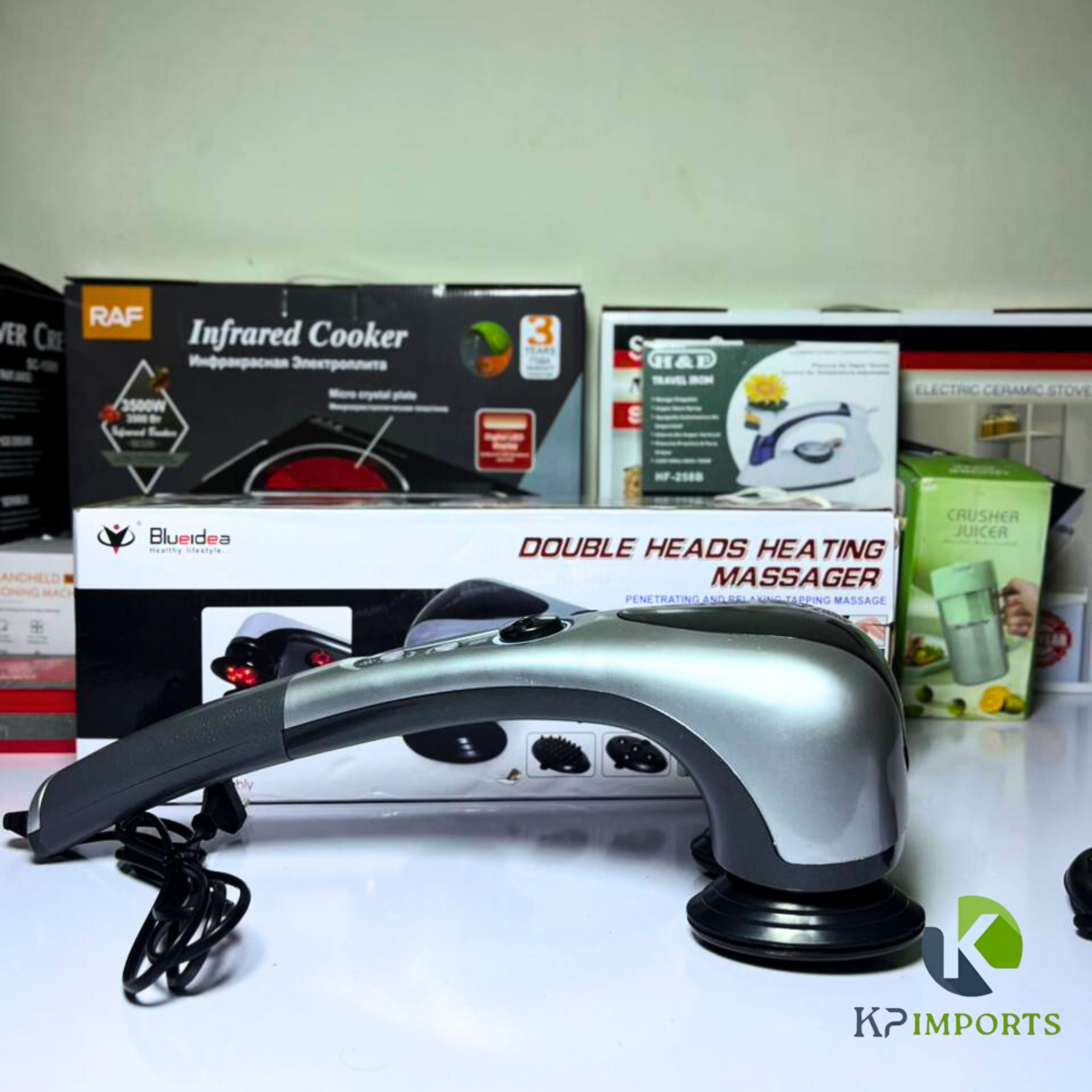 Double Head Heating Massager – Deep Relief for Neck, Back & Shoulders