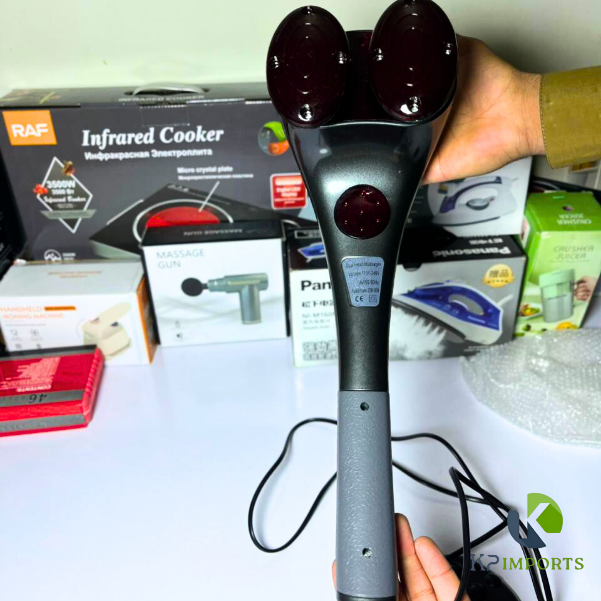 Double Head Heating Massager – Deep Relief for Neck, Back & Shoulders