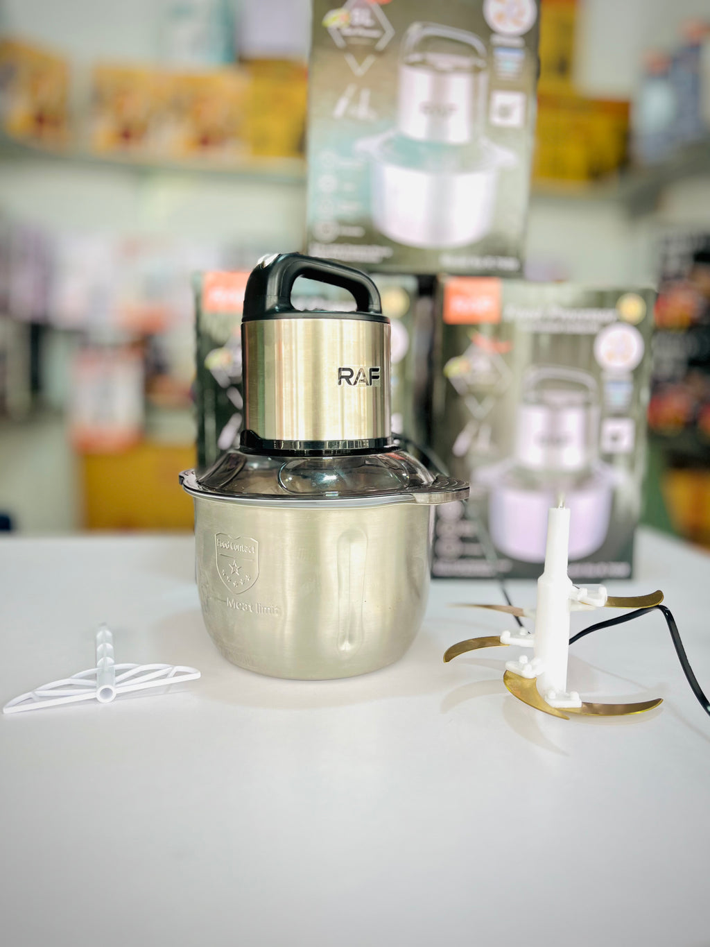 RAF 5-Liter Heavy-Duty Chopper with Stainless Steel Bowl & 6 Golden Blades