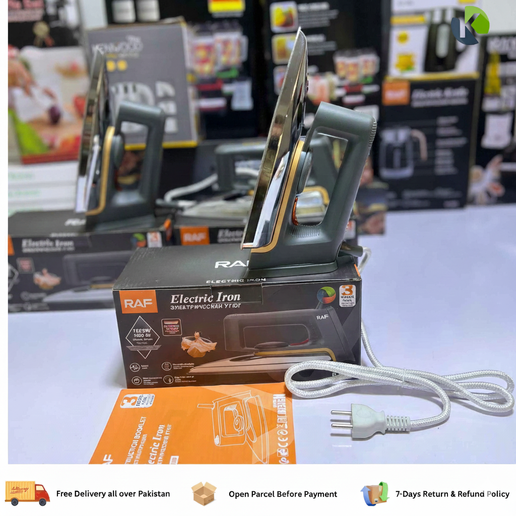 RAF 1600W Electric Dry Iron R-1108 – Ultra Smooth Non-Stick Glide & Lightweight Design