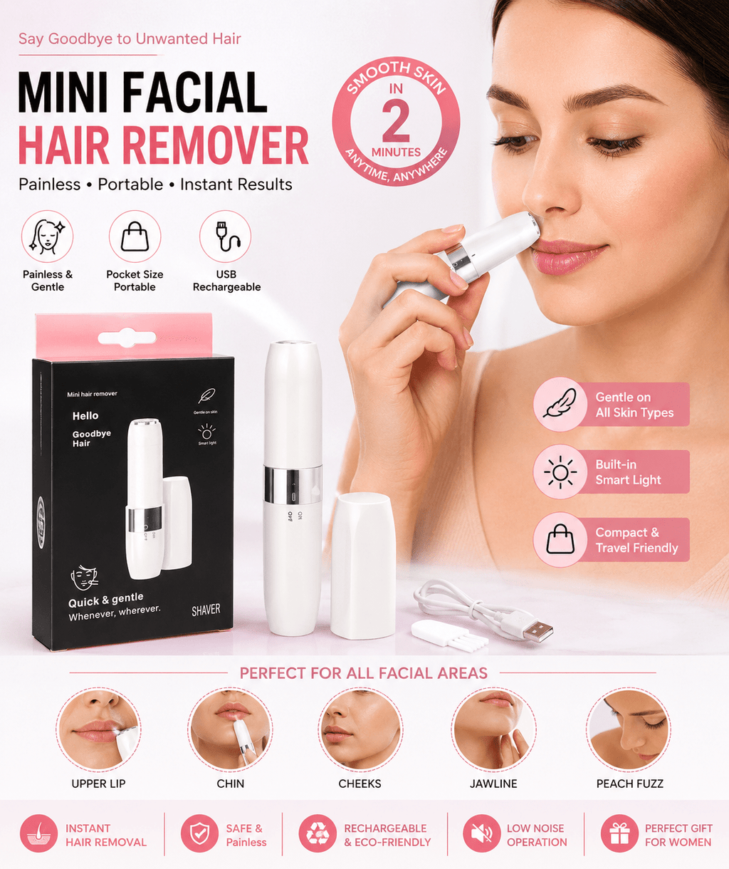 Flawless Hair Remover – Portable USB Rechargeable - KP IMPORTS