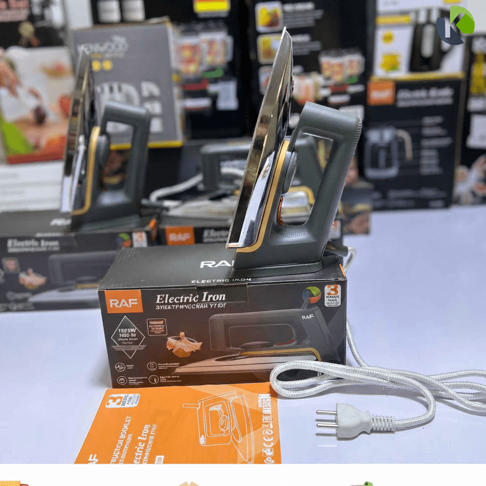 RAF 1600W Electric Dry Iron R-1108 – Ultra Smooth Non-Stick Glide & Lightweight Design - KP IMPORTS