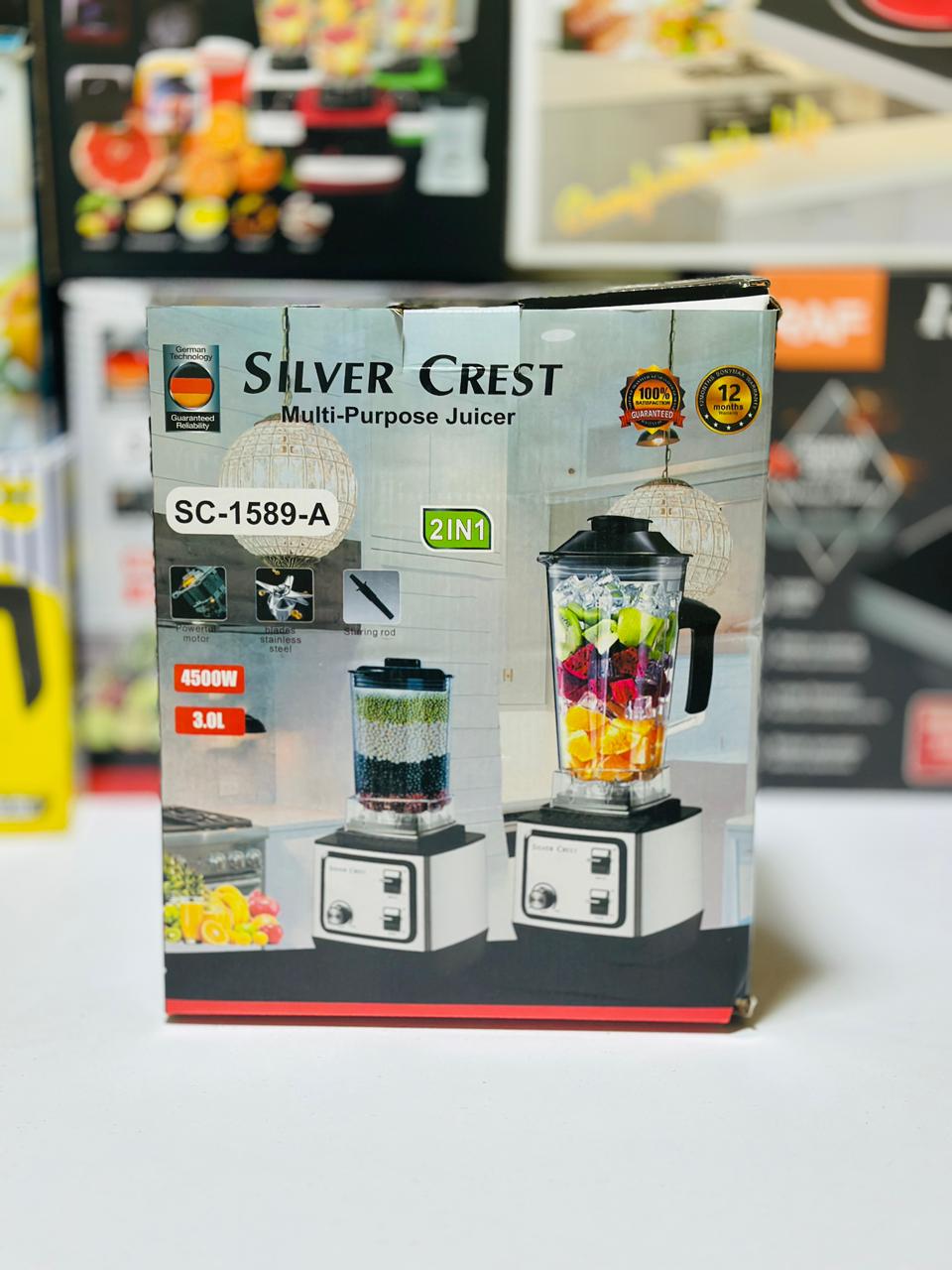 Silver Crest SC-1589-A 2-in-1 Blender & Juicer – 4500W Heavy Duty Commercial Grinder Machine - KP IMPORTS