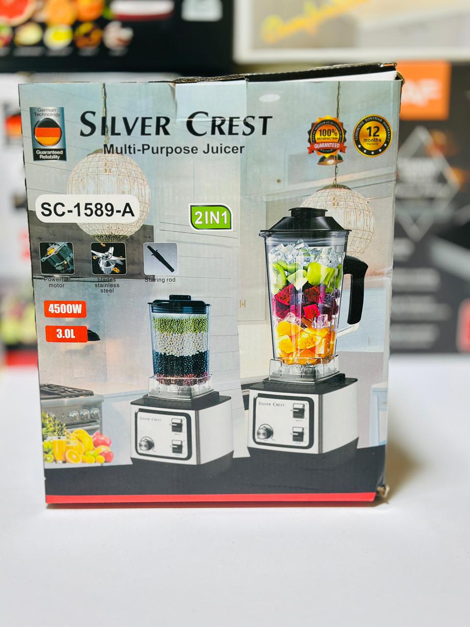 Silver Crest SC-1589-A 2-in-1 Blender & Juicer – 4500W Heavy Duty Commercial Grinder Machine - KP IMPORTS
