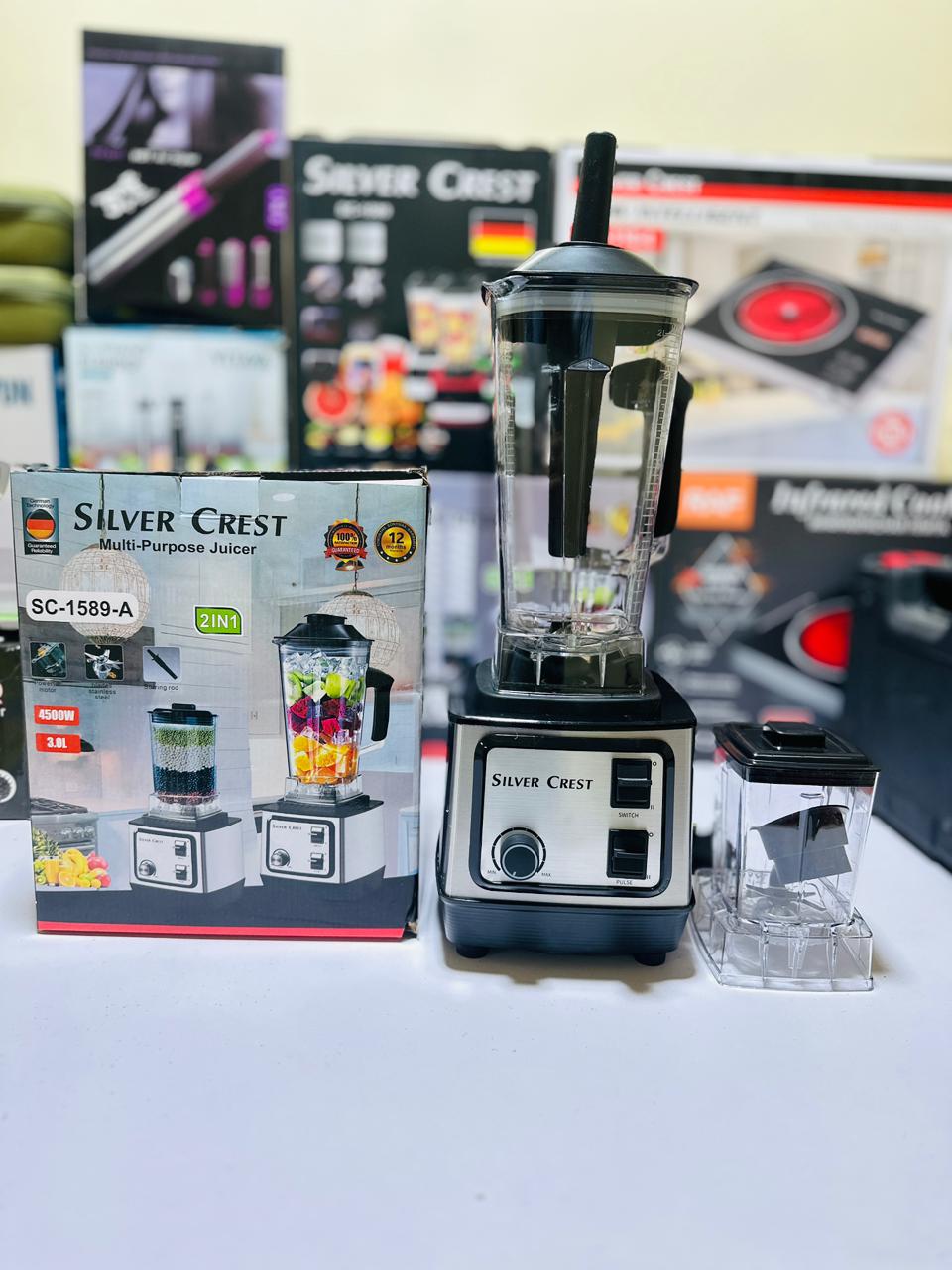 Silver Crest SC-1589-A 2-in-1 Blender & Juicer – 4500W Heavy Duty Commercial Grinder Machine - KP IMPORTS