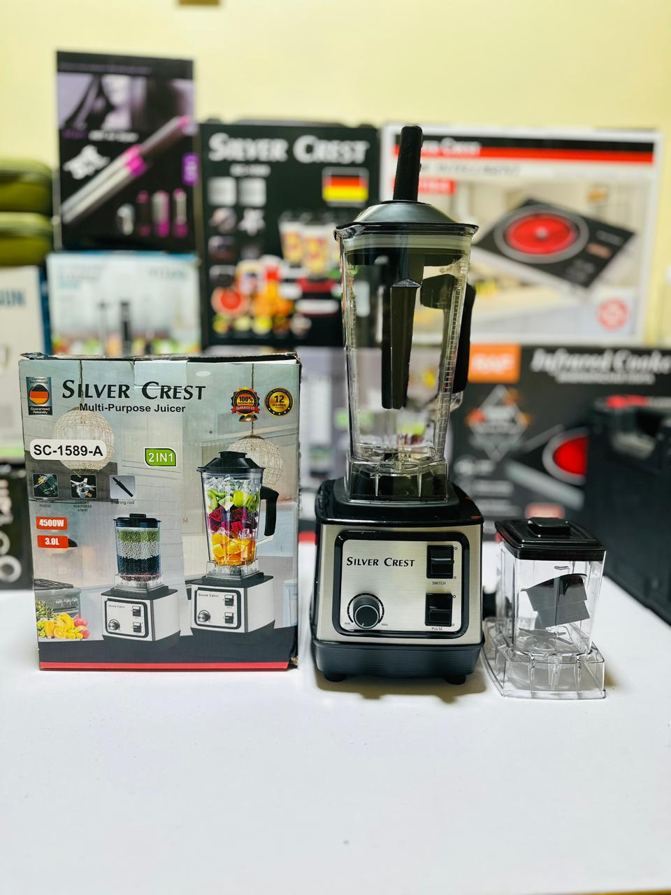 Silver Crest SC-1589-A 2-in-1 Blender & Juicer – 4500W Heavy Duty Commercial Grinder Machine - KP IMPORTS